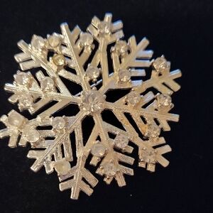 Elegant Silver Snowflake Brooch